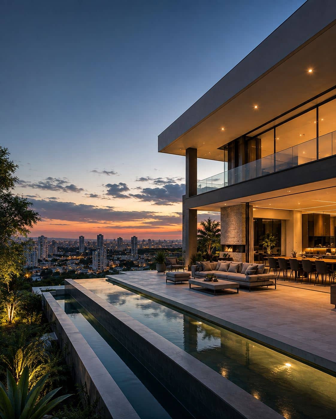 Imóvel de alto padrão em Belo Horizonte, vista panorâmica ao entardecer